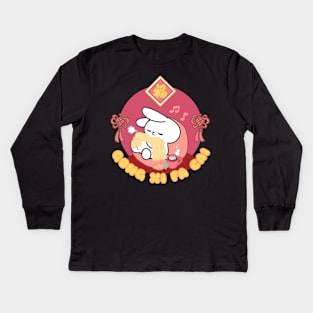 Lunar New Year Serenity: Crafting Wishes of Prosperity Kids Long Sleeve T-Shirt